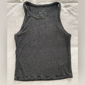 AEO Soft & Sexy Crop Top Black/White Stripe